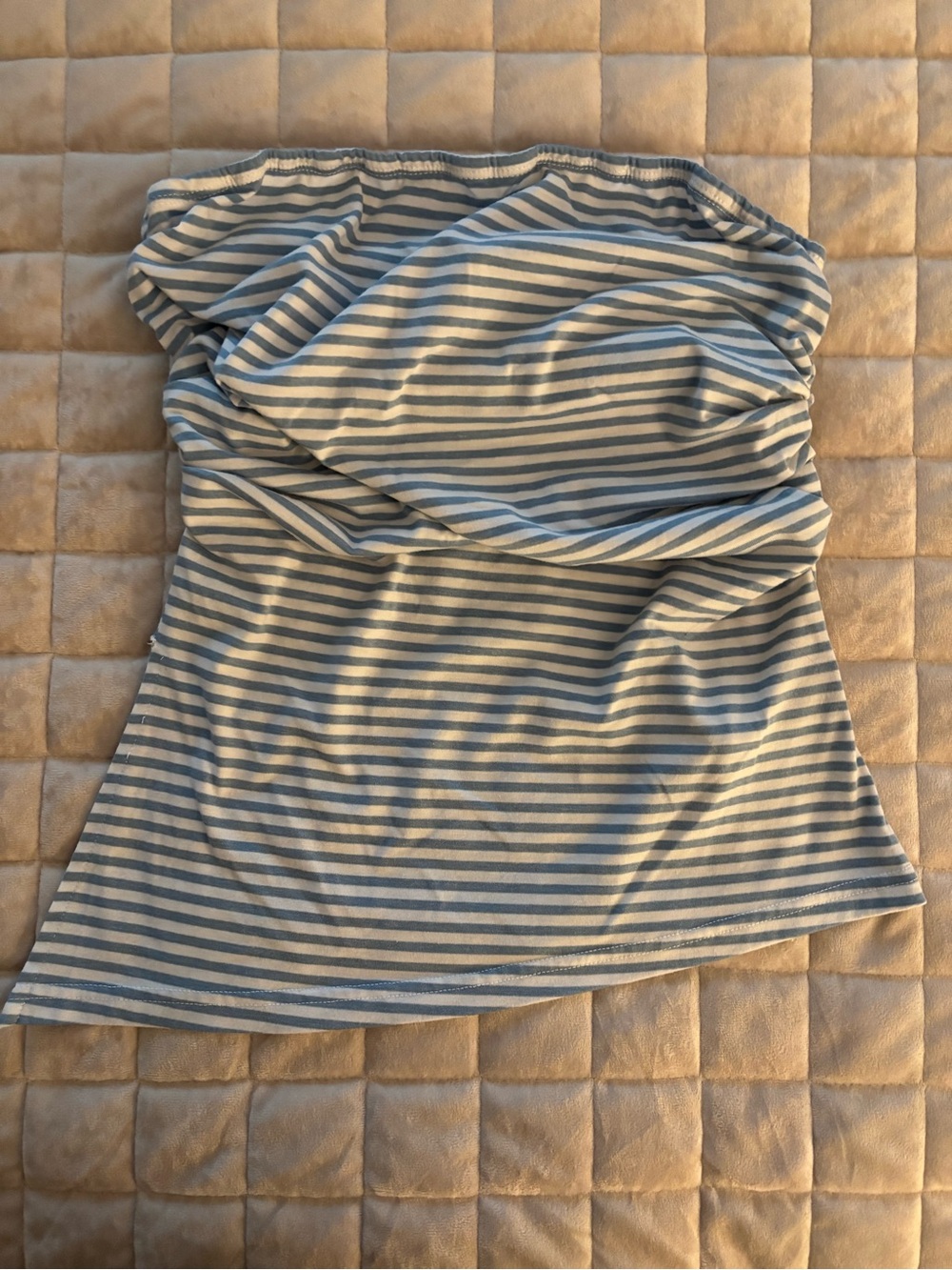 SHEIN Strapless Camisole Women’s Size M Blue and White Striped
